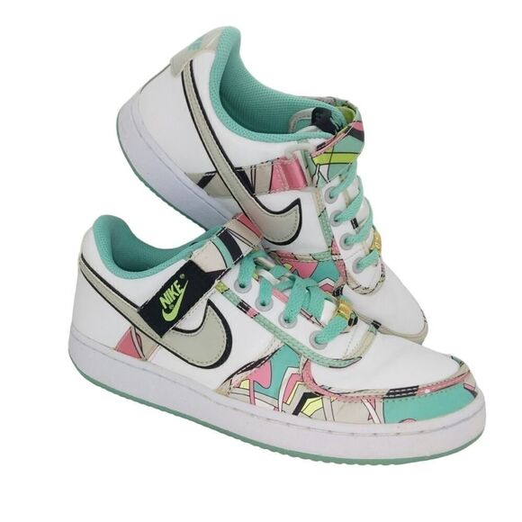 Nike Vandal Womens Pre-owned White & Aqua Green Fashion Sneakers - sz. 7 1/2 - Picture 1 of 6